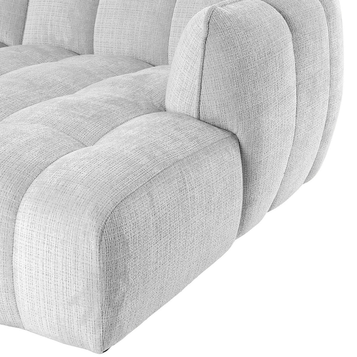 ECKSOFA Hellgrau Chenille  - Hellgrau/Schwarz, KONVENTIONELL, Kunststoff/Textil (272/172cm) - Carryhome