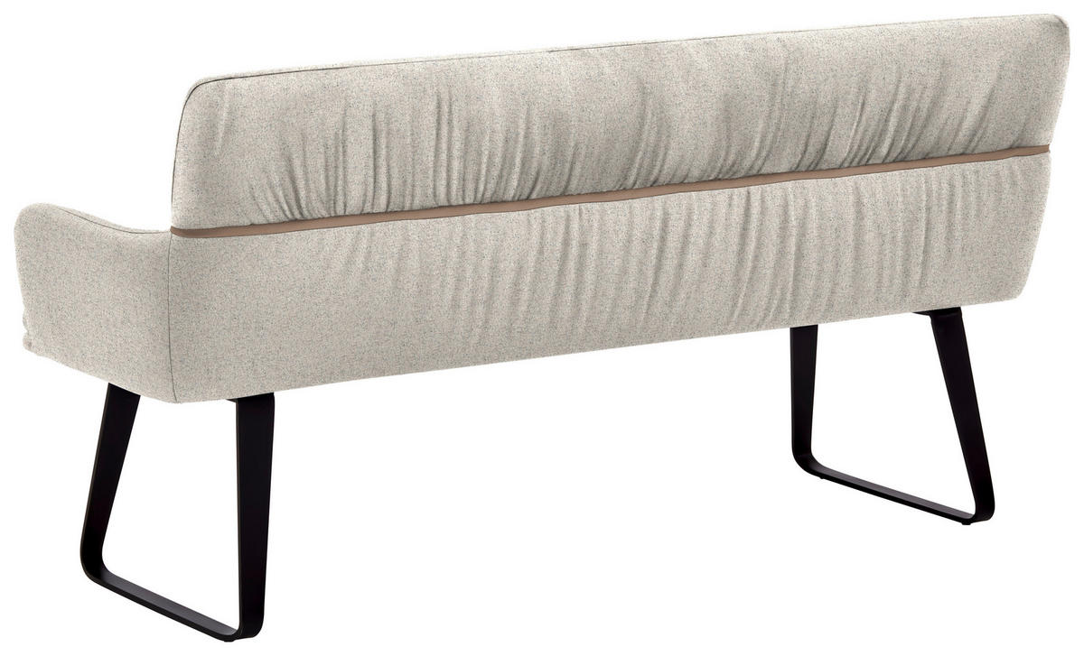 SITZBANK 220/86/68 cm Mikrofaser Naturfarben  - Schwarz/Naturfarben, Design, Textil/Metall (220/86/68cm) - Valdera