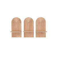 WANDREGALSET  - Naturfarben, Basics, Holz (17,8/35/11,5cm) - Milino