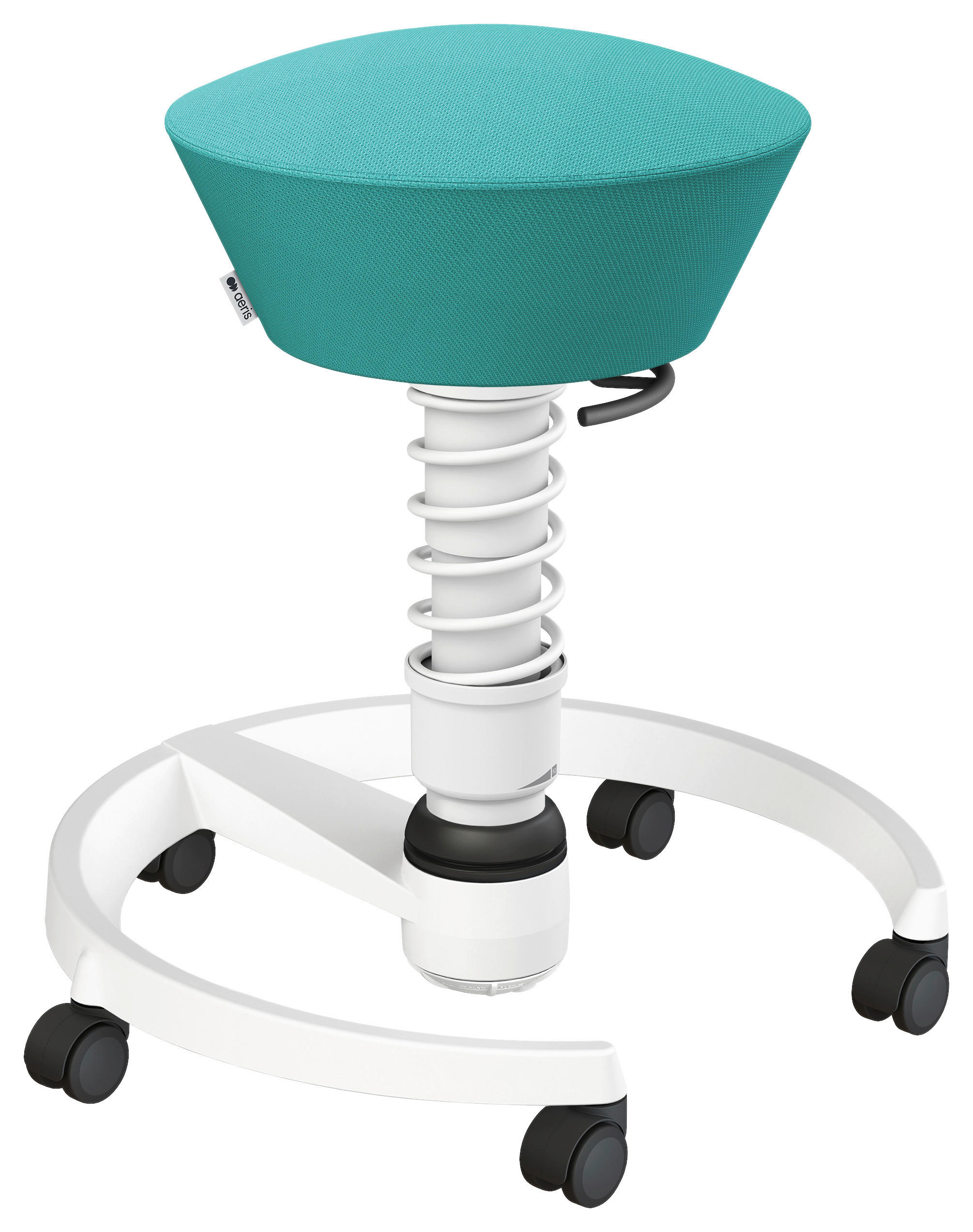 BÜROHOCKER Wollmischung Türkis, Weiß  - Türkis/Weiß, Basics, Kunststoff/Textil (55/45,66/55cm) - Aeris