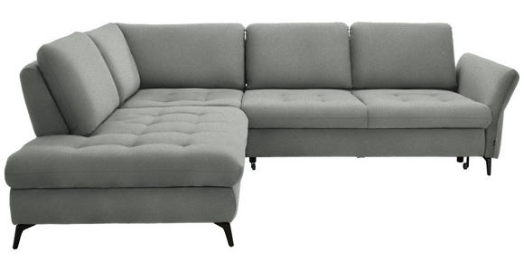 ECKSOFA in Struktur Hellgrau  233/288 cm  - Hellgrau/Schwarz, Natur, Textil/Metall (233/288cm) - Valnatura