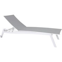 GARTENLIEGE 70/38/201 cm  - Silberfarben/Weiß, Basics, Textil/Metall (70/38/201cm) - Stern