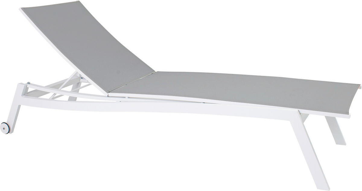 GARTENLIEGE 70/38/201 cm  - Silberfarben/Weiß, Basics, Textil/Metall (70/38/201cm) - Stern