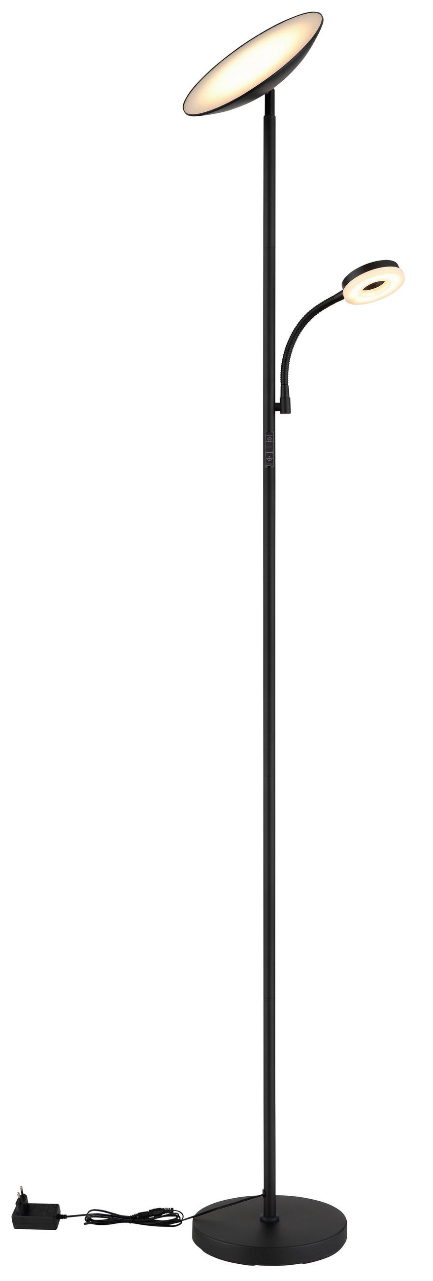 LED LAMPA OSVĚTLUJÍCÍ STROP, 25/25/179 cm  - bílá/černá, Design, kov/plast (25/25/179cm) - Globo