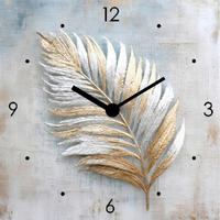 WANDUHR Silver Leaf Clock II Multicolor 30/30/3.1 cm  - Multicolor, Basics, Metall (30/30/3.1cm) - Euroart