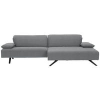 ECKSOFA 280/165 cm Biella in Flachgewebe Hellgrau Rücken echt, Armteilverstellung, Kopfteilverstellung  280/165 cm  - Anthrazit/Hellgrau, Design, Textil/Metall (280/165cm) - Johann Jakob