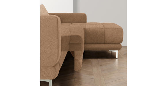 ECKSOFA  in Webstoff Braun  260/187 cm  - Chromfarben/Braun, Design, Textil/Metall (260/187cm) - Xora