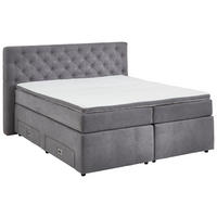 BOXSPRING KREVET    160/200 cm  - siva/crna, Moderno, drvni materijal/drvo (160/200cm) - MID.YOU