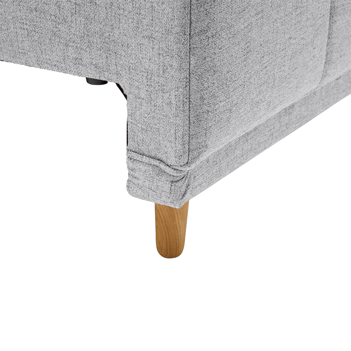 SCHLAFSOFA  mit Rücken echt Webstoff Grau  - Eichefarben/Grau, Design, Holz/Textil (227/98/113cm) - Carryhome