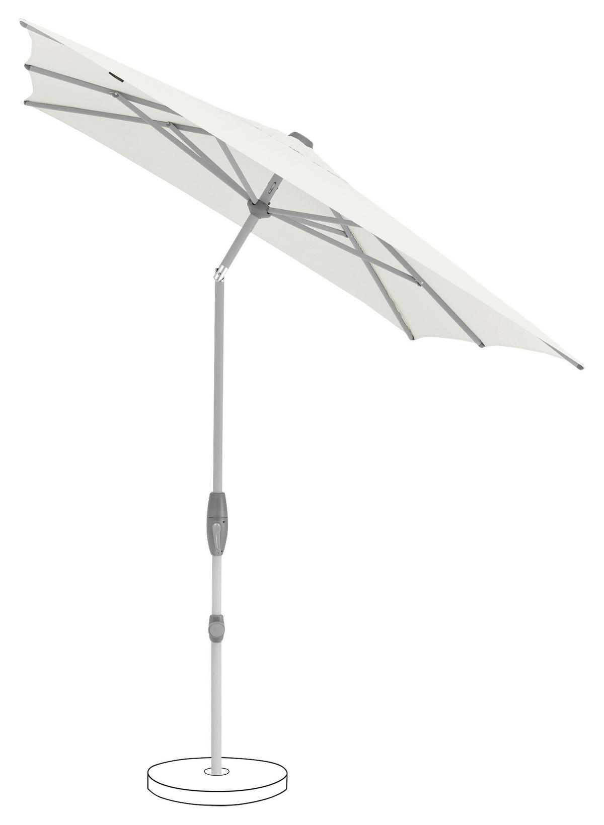 SONNENSCHIRM Naturfarben  - Silberfarben/Naturfarben, KONVENTIONELL, Textil/Metall (250/200cm) - Suncomfort by Glatz