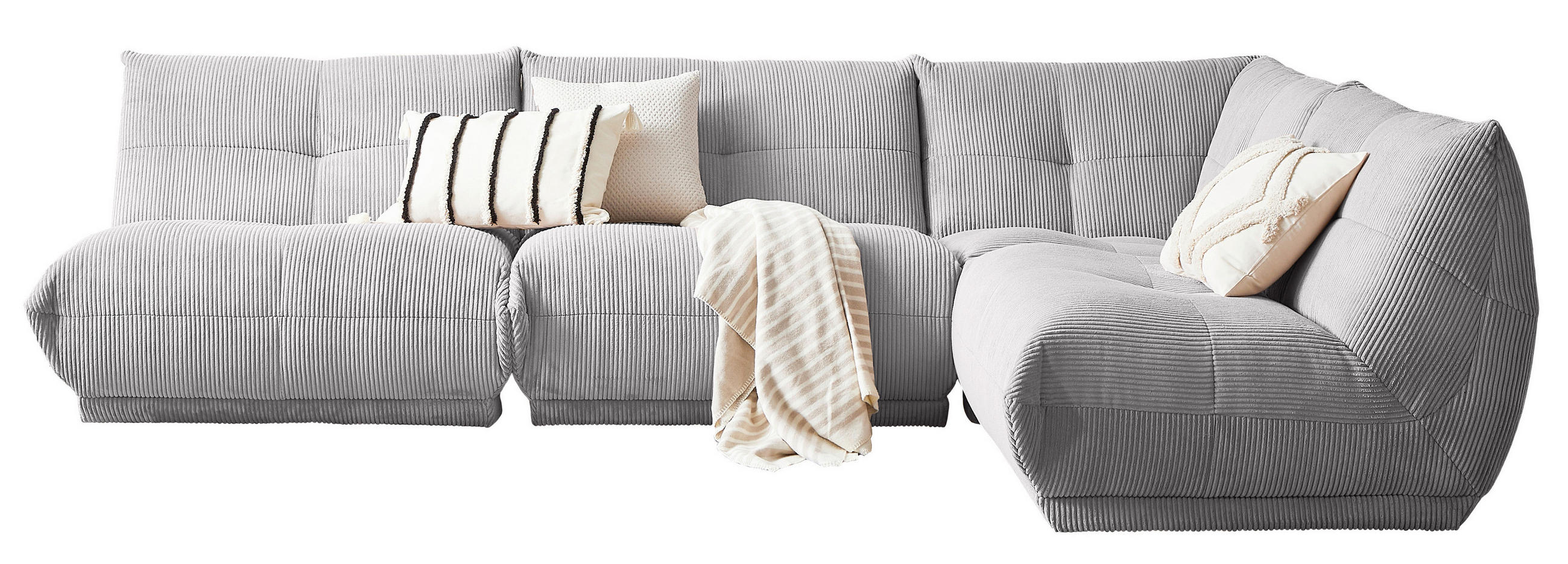 HÖRNSOFFA i manchester grå  - grå, Trend, textil (315/210cm) - Livetastic
