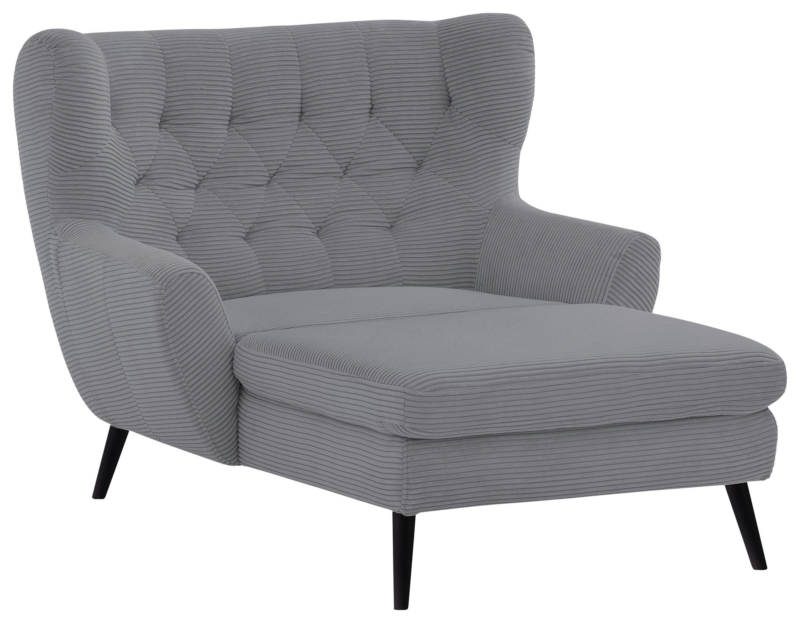 XXL-SESSEL Cord Grau    - Schwarz/Grau, Design, Holz/Textil (120/101/165cm) - Stylife
