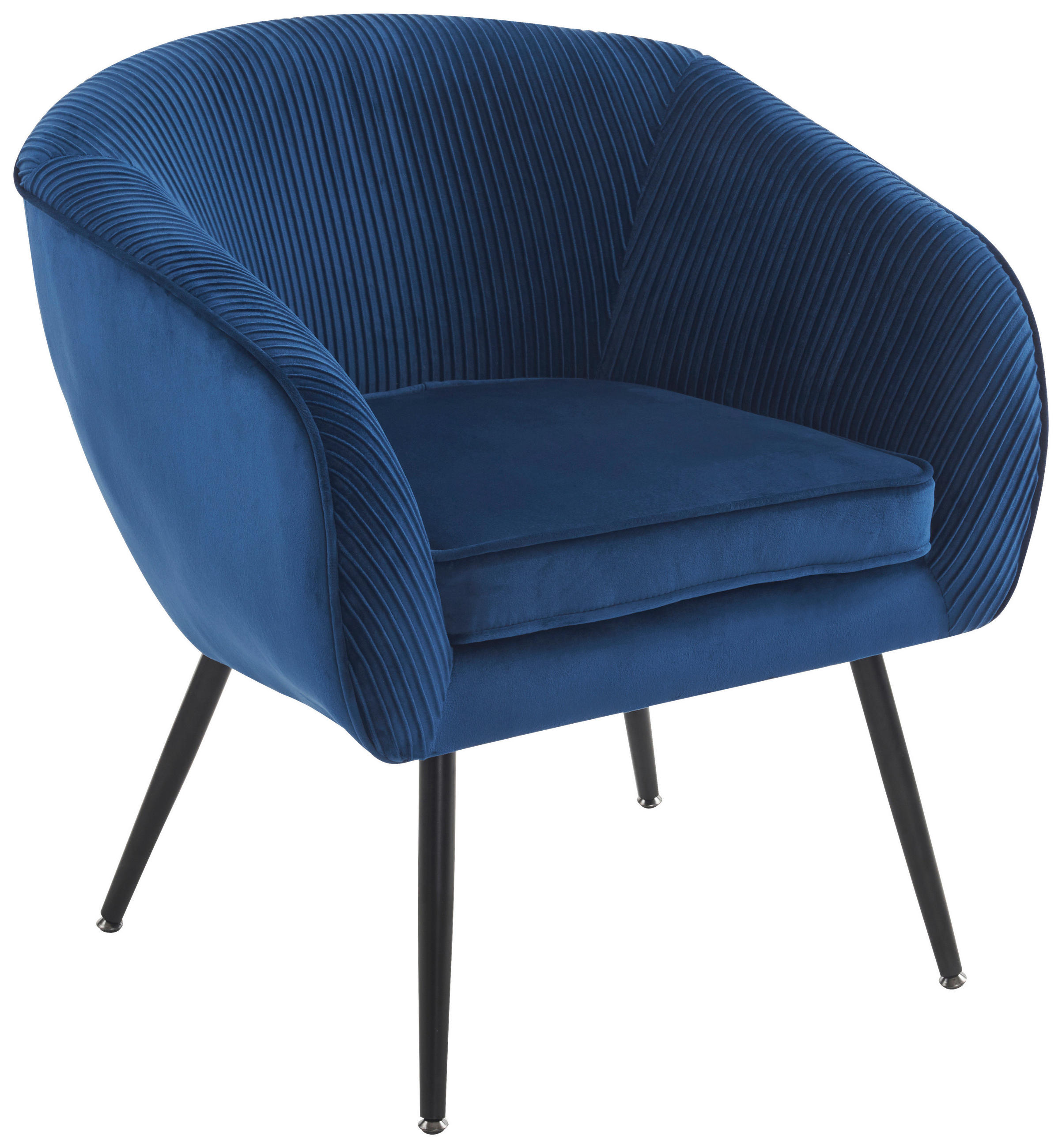 KŘESLO, textil, modrá - modrá/černá, Moderní, kov/textil (69/75/65cm) - P & B