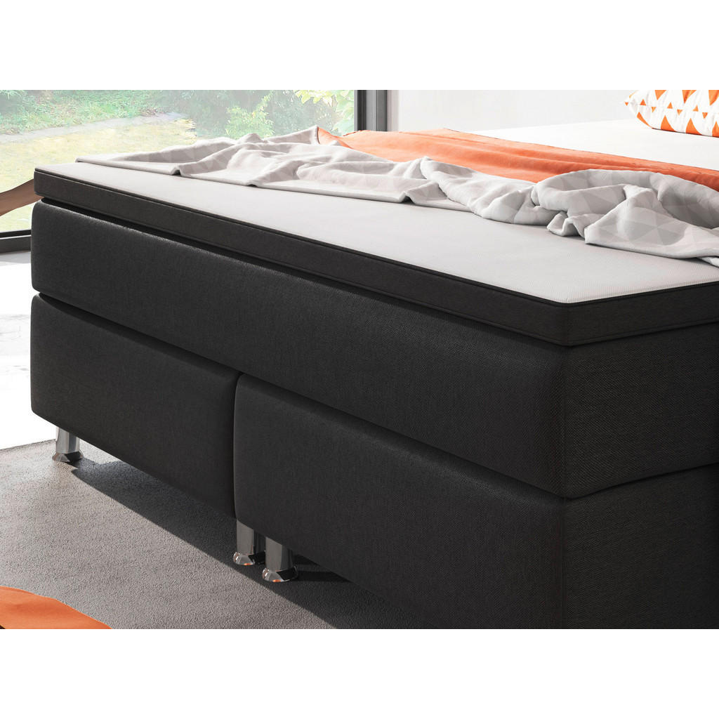 Thumbnail - Mid.you Boxspringbett, Schwarz, Textil, H3, 7-Zonen, Höhe ca. 19 cm, 180x200 cm, Oeko-Tex® Standard 100, Matratze, gepol...