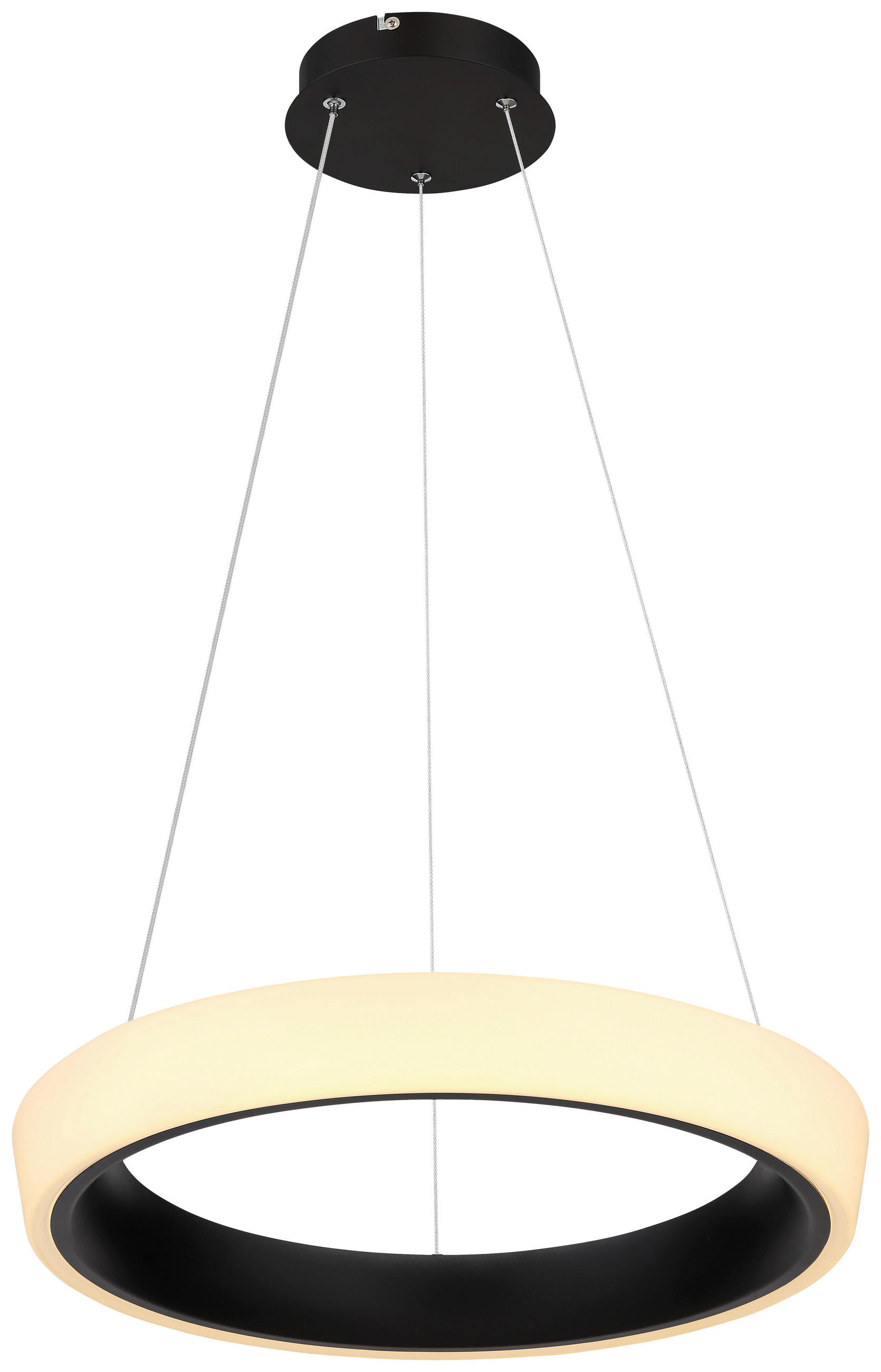 ZÁVĚSNÉ LED SVÍTIDLO, 49,5/49,5/120 cm - černá/opál, Design, kov/plast (49,5/49,5/120cm)