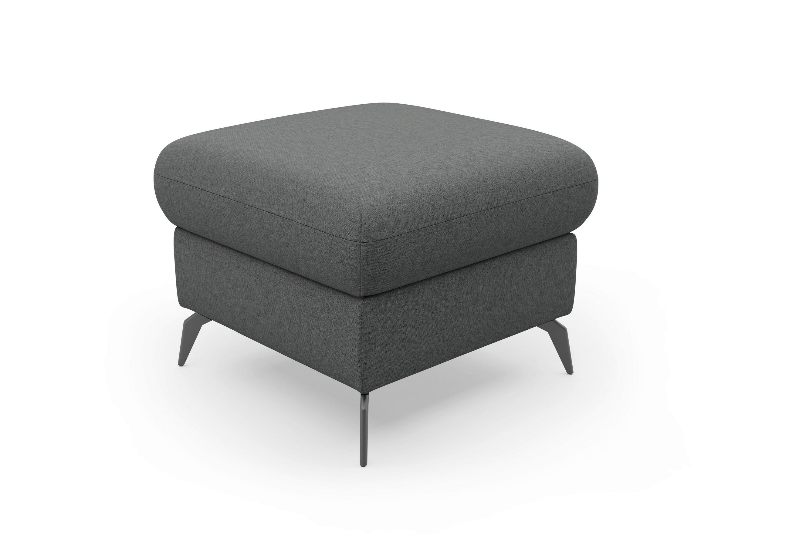 HOCKER Flachgewebe Dunkelgrau  - Dunkelgrau/Schwarz, KONVENTIONELL, Textil/Metall (58/50/58cm) - Sit & More