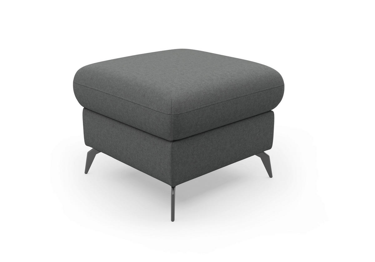 HOCKER Flachgewebe Dunkelgrau  - Dunkelgrau/Schwarz, KONVENTIONELL, Textil/Metall (58/50/58cm) - Sit & More