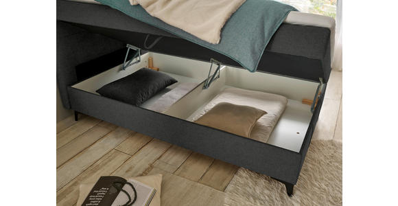 BOXBETT 120/200 cm  in Anthrazit  - Anthrazit, Basics, Holzwerkstoff/Textil (120/200cm) - Xora