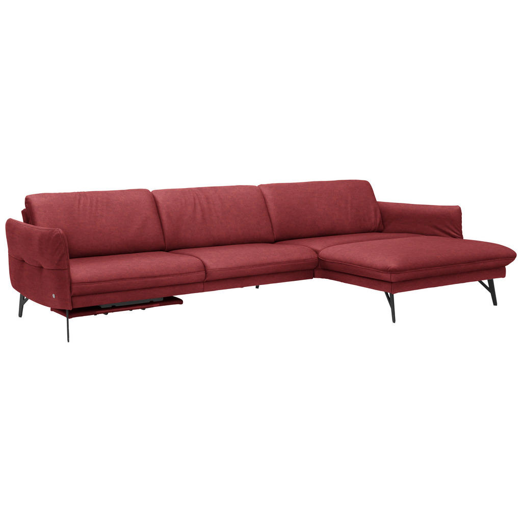 Thumbnail - Himolla Ecksofa, Weinrot, Leder, Echtleder, Rindleder, Uni, Ottomane rechts, L-Form, 330x174 cm, Blauer Engel, Goldenes ...