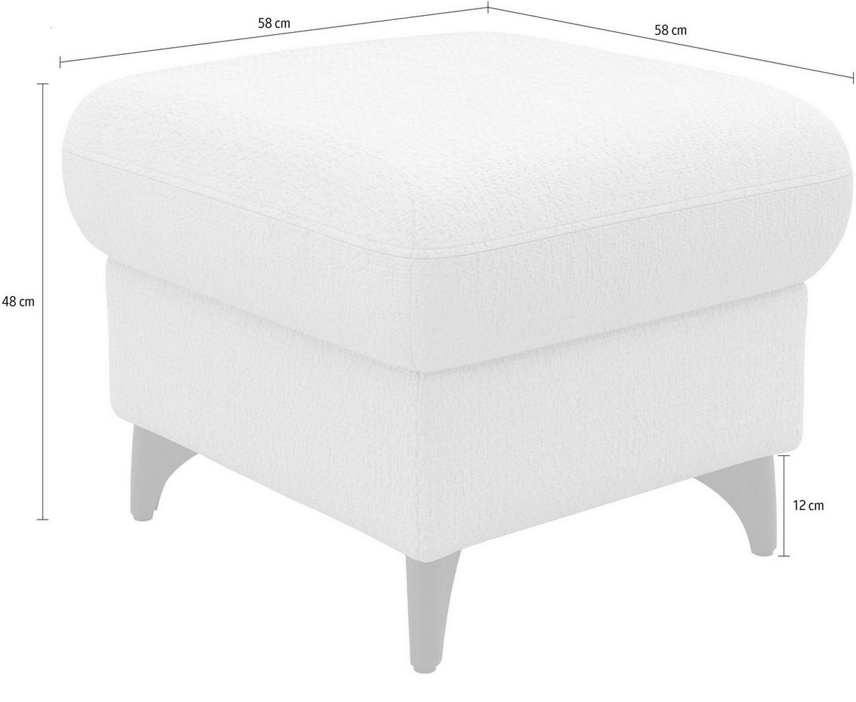 HOCKER in Textil Taupe  - Taupe/Schwarz, KONVENTIONELL, Textil/Metall (58/48/58cm) - Sit & More