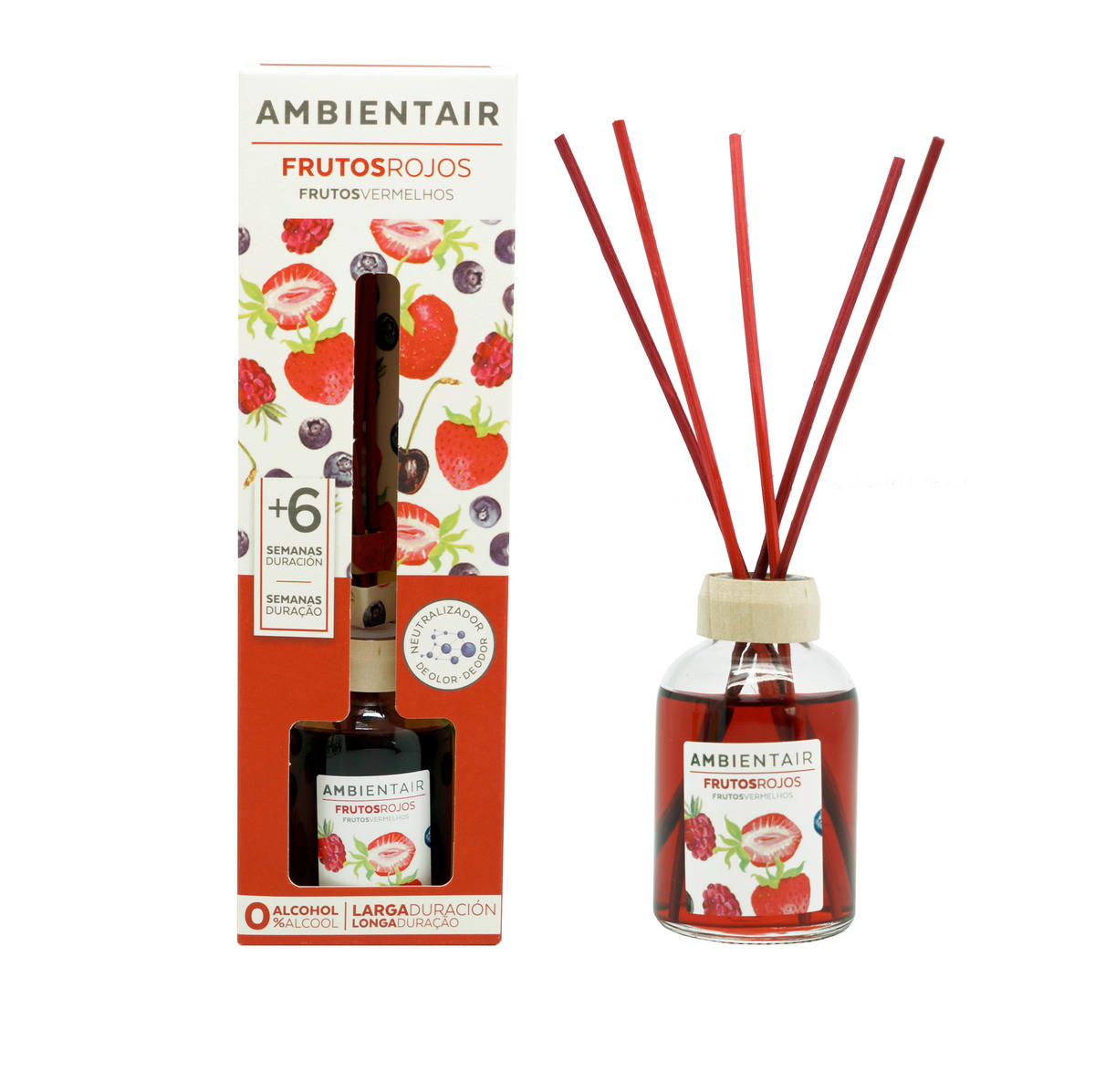 DIŠAVA ZA PROSTOR Red Fruits  - rdeča, Basics, papir/steklo (50ml) - Ambientair