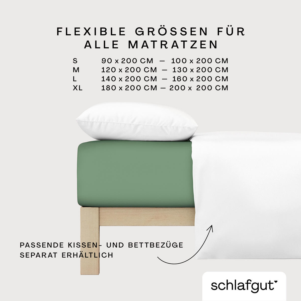 SPANNBETTTUCH FROTTEX Frottee  - Grün, Basics, Textil (100/200cm) - Schlafgut
