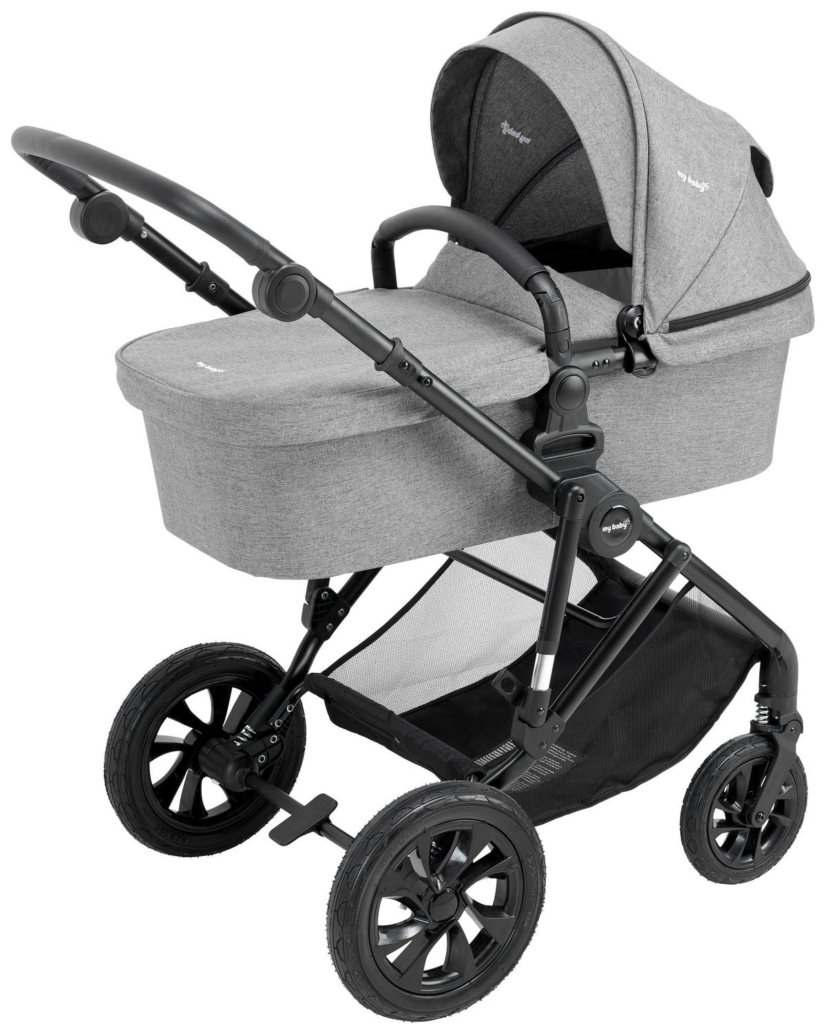 KINDERWAGENSET LIVERPOOL  - Schwarz/Grau, Basics, Textil/Metall (59/93/104cm) - My Baby Lou