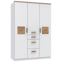 BABYKLEIDERSCHRANK Weiß, Eichefarben  - Eichefarben/Weiß, MODERN, Holzwerkstoff (135/199/58cm) - MID.YOU