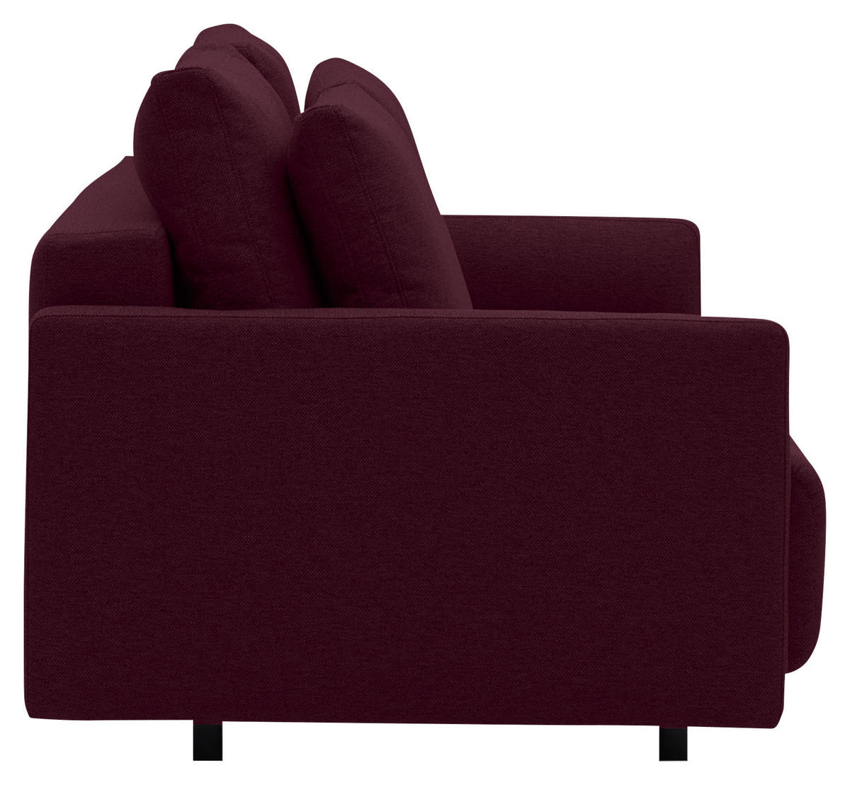 SCHLAFSOFA in Webstoff Weinrot  - Weinrot/Schwarz, Design, Kunststoff/Textil (217/95/110cm) - Livetastic