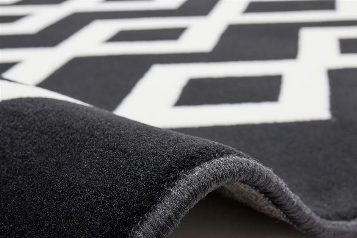 FLACHWEBETEPPICH  Wohnzimmer 120/170 cm Schwarz, Elfenbein rechteckig  - Elfenbein/Schwarz, Basics, Textil (120/170cm) - Kayoom