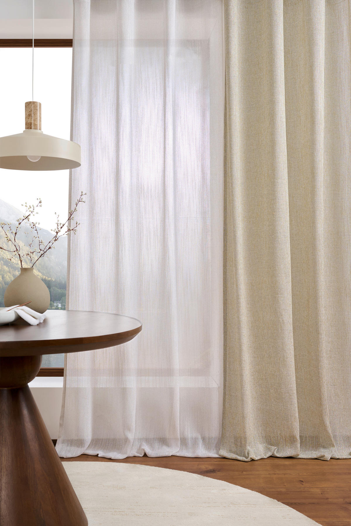 GARDINLÄNGD halvtransparent  - vit, Trend, textil (140/260cm) - Dieter Knoll