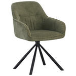 ARMLEHNSTUHL  Stoffauswahl, Sitzfläche 360° drehbar, inklusive Armlehnen Cord  - Schwarz/Grün, Design, Textil/Metall (56/83/62cm) - Carryhome