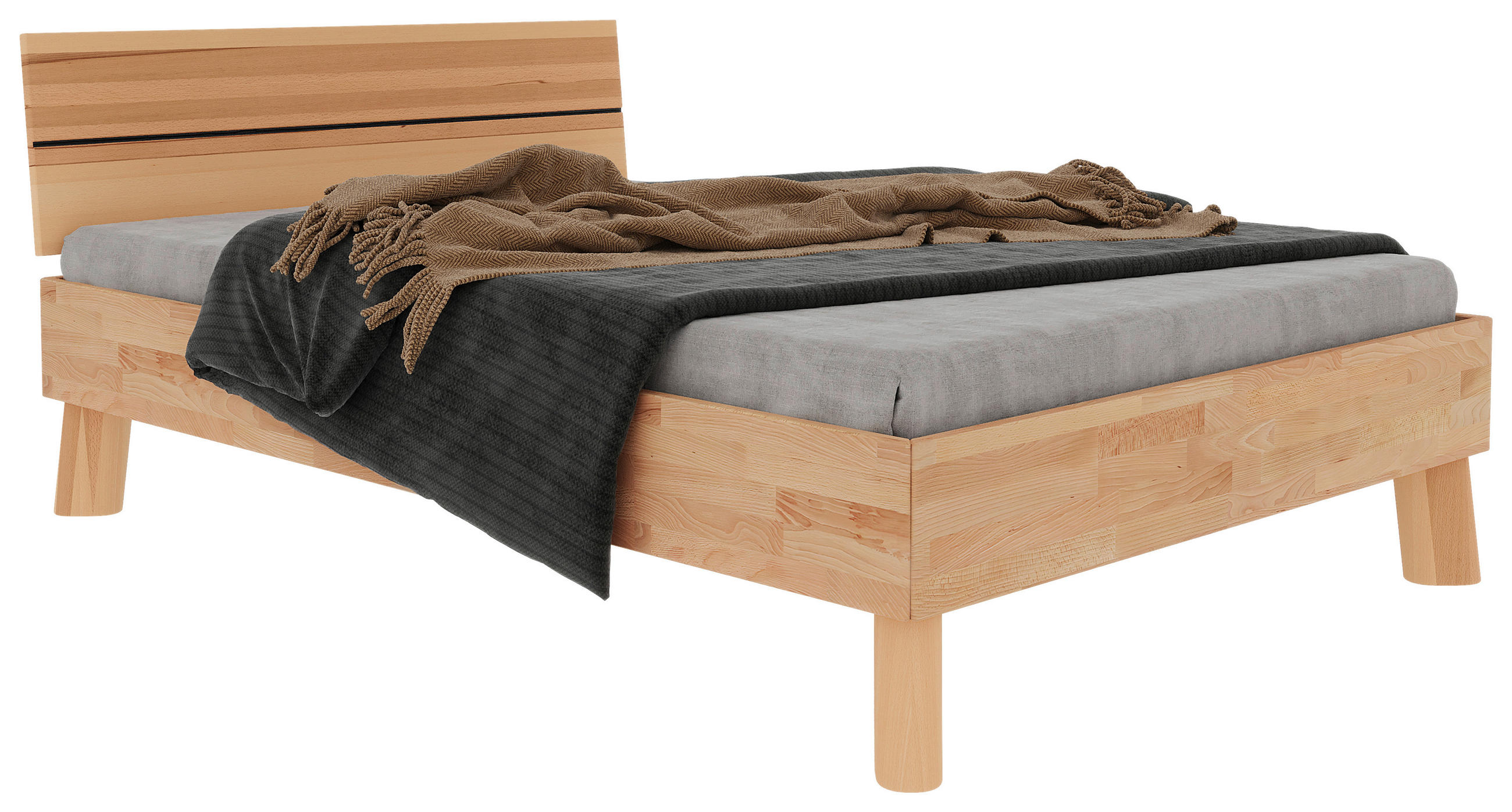 BETT 140/200 cm  in Naturfarben  - Naturfarben, MODERN, Holz (140/200cm) - MID.YOU