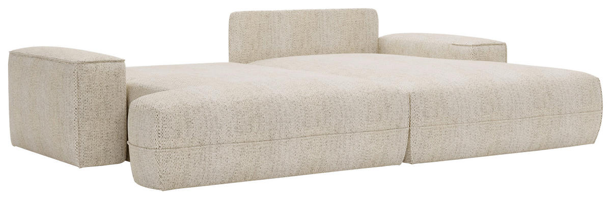 ECKSOFA in Struktur Beige  - Beige/Schwarz, Design, Kunststoff/Textil (272/156cm) - Livetastic