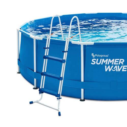 POOLLEITER  - Blau/Weiß, Basics, Metall (91cm)