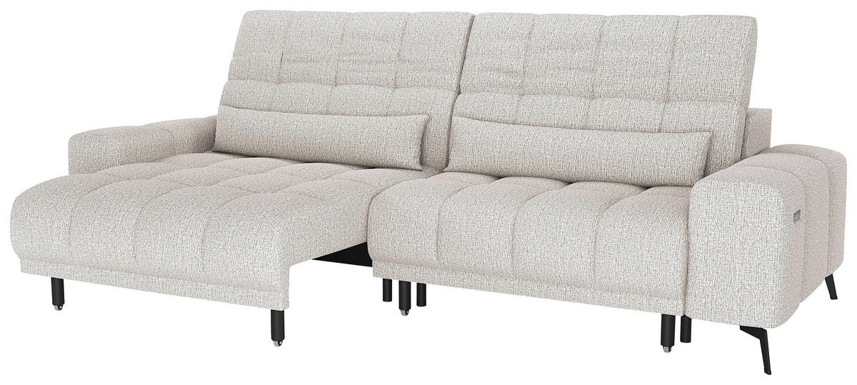 BIGSOFA Chenille Grau  - Schwarz/Grau, MODERN, Textil/Metall (300/112/121cm) - Xora