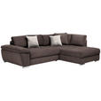 ECKSOFA in Webstoff Dunkelbraun  - Chromfarben/Dunkelbraun, Design, Kunststoff/Textil (276/212cm) - Carryhome