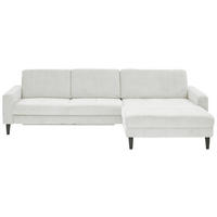 ECKSOFA Cord Ecru  - Ecru/Schwarz, Modern, Textil/Metall (302/177cm) - Beldomo Style