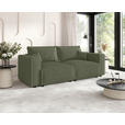 SCHLAFSOFA Cord Olivgrün  inkl. Zierkissen, Bettkasten, Schlaffunktion  - Schwarz/Olivgrün, MODERN, Kunststoff/Textil (250/68/104cm) - Xora