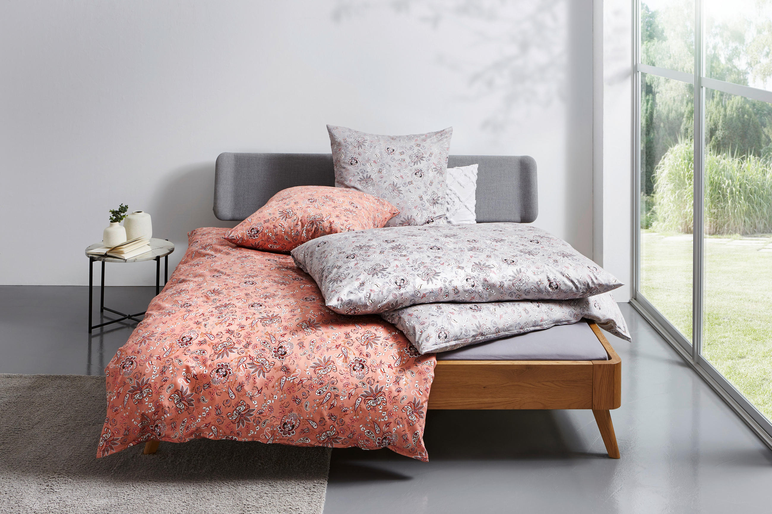 BETTWÄSCHE 155/220 cm WERBEWARE Makosatin  - Grau, KONVENTIONELL, Textil (155/220cm) - Estella