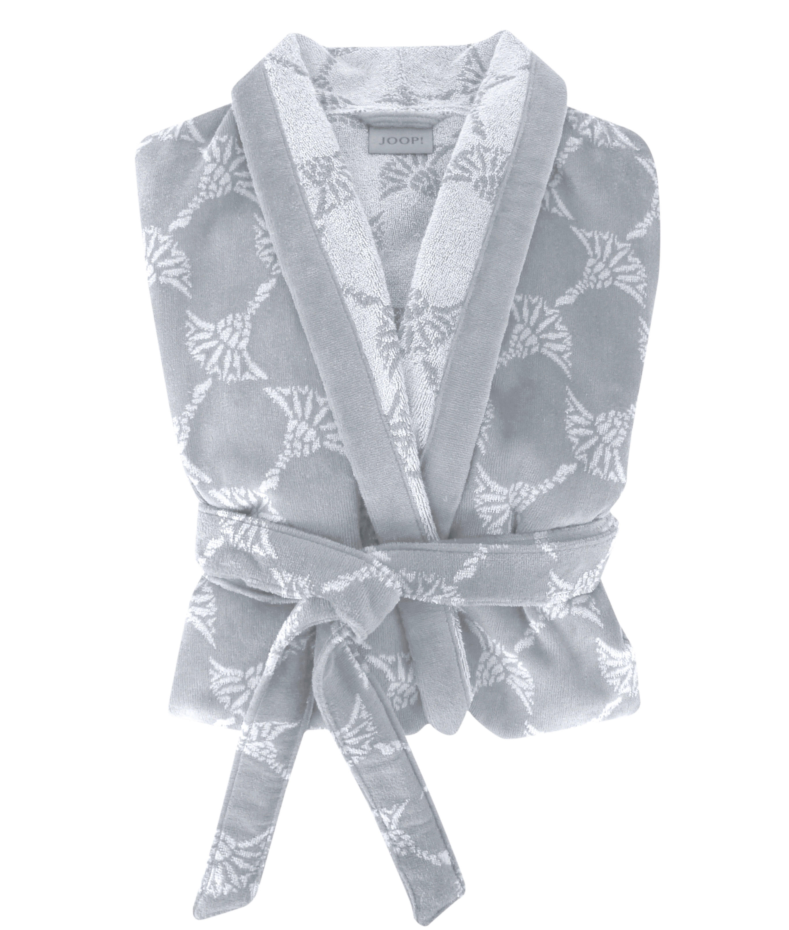 BADEMANTEL Silber  - Silberfarben/Weiß, Basics, Textil (120 cmcm) - Joop!