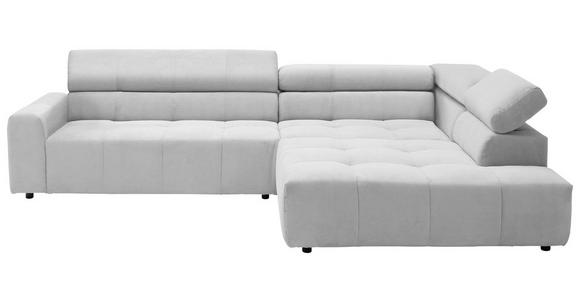 ECKSOFA Hellgrau Feincord  - Hellgrau/Schwarz, KONVENTIONELL, Kunststoff/Textil (311/219cm) - Hom`in