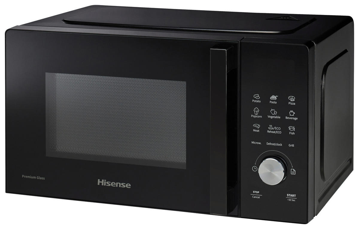 MIKROWELLE H20MOBSD1HG  - Schwarz, MODERN, Glas/Kunststoff (45,5/26,1/32,6cm) - Hisense