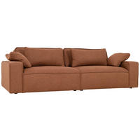 3-SITS SOFFA i brun  - brun/svart, Klassisk, metall/trä (246/78/111cm) - Novel
