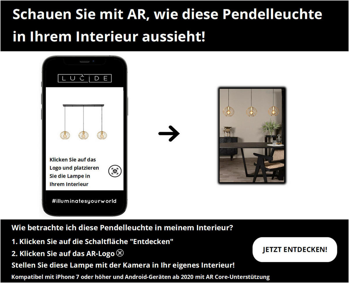 PENDELLEUCHTE 130/25/150 cm    - Design (130/25/150cm) - Lucide