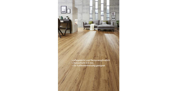 Vinylboden Eiche rustikal per m² - Eichefarben, KONVENTIONELL, Kunststoff (121,3/22,3/0,4cm) - Venda