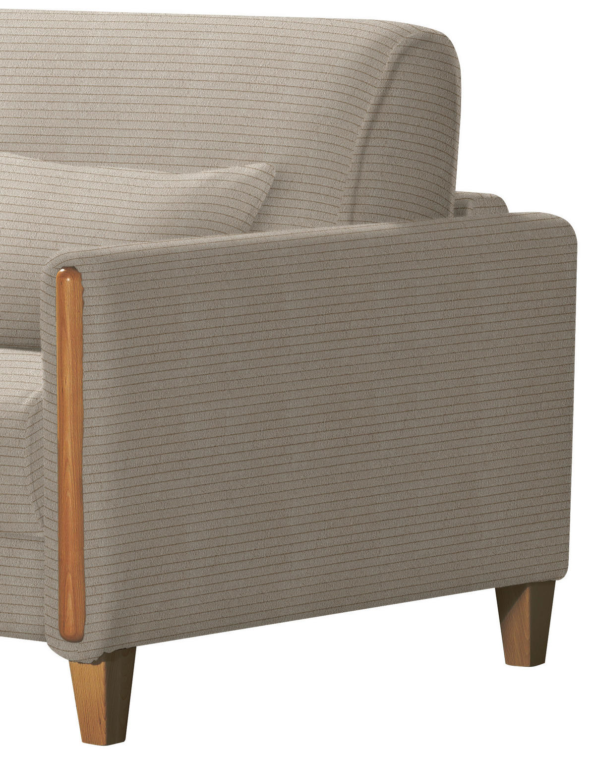 SCHLAFSOFA in Cord Taupe, Buchefarben  - Taupe/Buchefarben, Design, Holz/Textil (174/88/104cm) - Niels Andersson