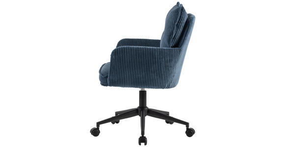 DREHSTUHL Webstoff Blau, Schwarz  - Blau/Schwarz, Design, Kunststoff/Textil (58/84,5-92/64cm) - Carryhome