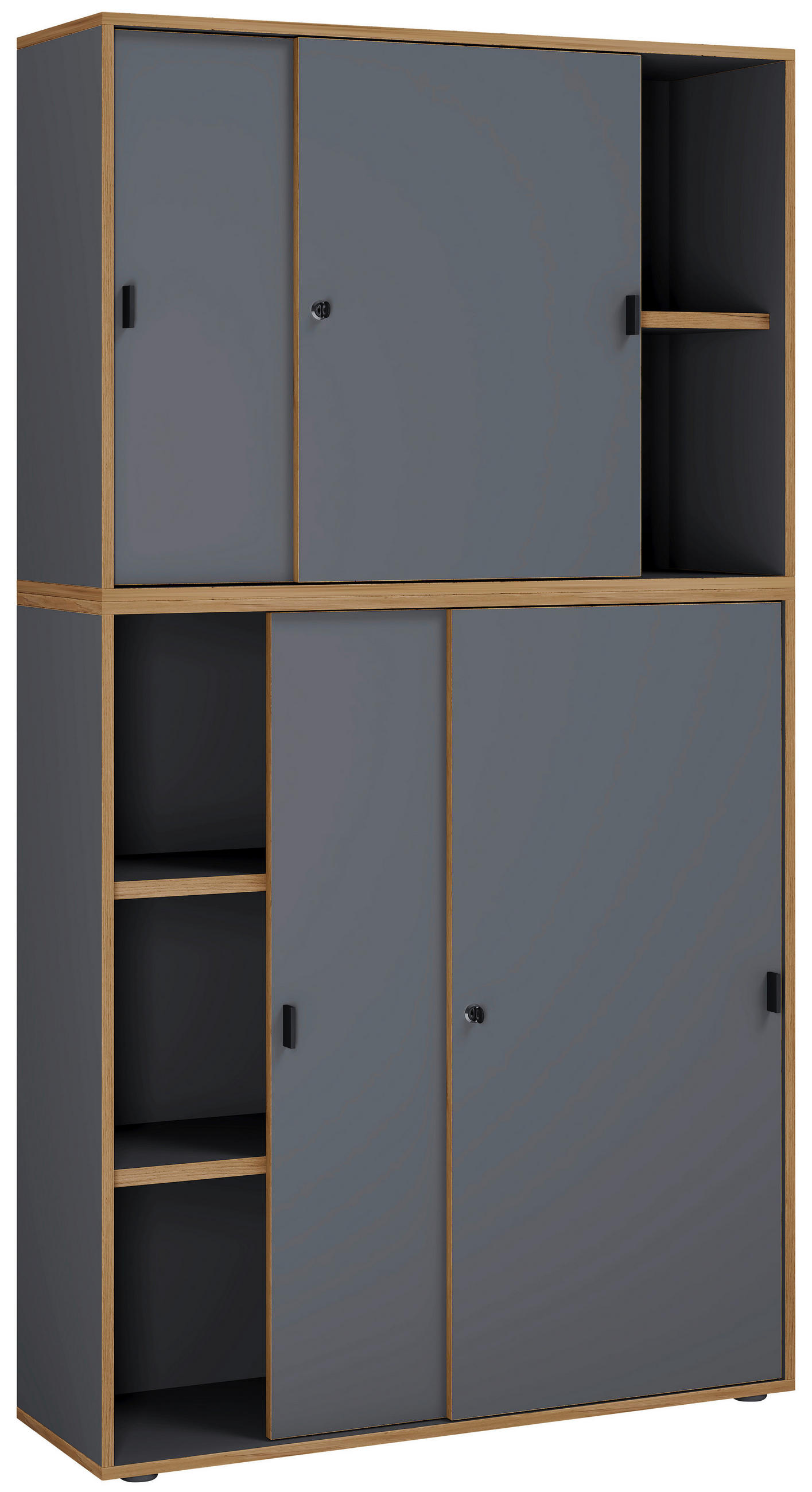 AKTENSCHRANK Anthrazit, Honigeiche  - Honigeiche/Anthrazit, Design, Holzwerkstoff (100/183/37cm) - MID.YOU