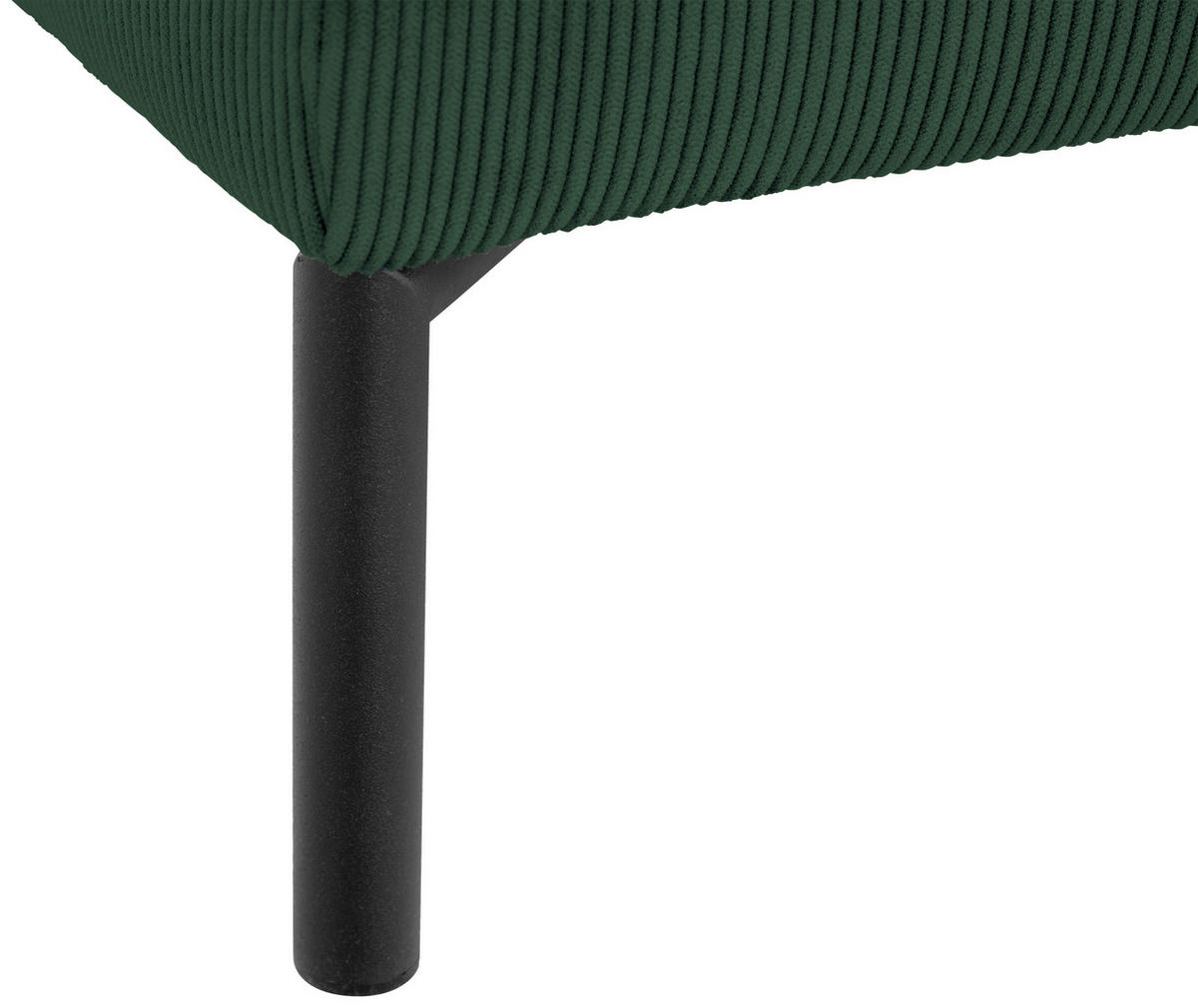 ECKSOFA ERNO in Cord Grün  262/183 cm  - Schwarz/Grün, Design, Textil/Metall (262/183cm) - MID.YOU